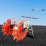Tragbarer Garten-Sämaschine – zweireihiger Übertopf für Mais, Sojabohnen, Erdnüsse – Präzisions-Hand-Push-Sämaschine für Garten und Bauernhof – 8 & 12 Mundoptionen erhältlich
