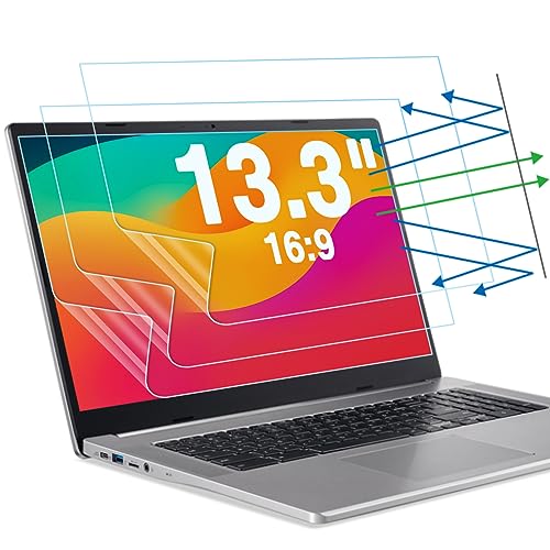 F Forito 3-Pack 13.3 Inch Anti Blue Light Laptop Screen Protector, Anti Glare & Anti Scratch Screen Filter Compatible With 13 Inch Lenovo/Asus/Dell/Hp/Acer/Hp/Samsung With 16:9 Aspect Ratio cover