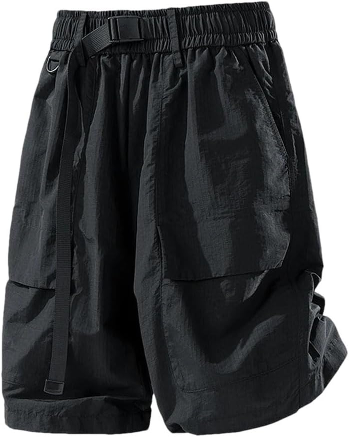 Men Hiking Shorts Outdoor Cargo Shorts Lightweight Multi-Pockets Quick Dry Knee Length Shorts