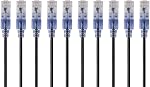 Monoprice 10-Pack SlimRun Cat6A Ethernet Network Patch Cable 10G 6-inch Black