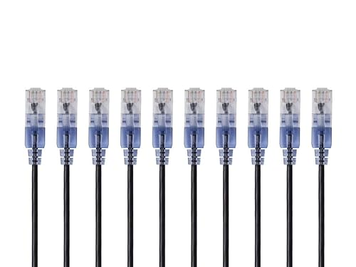 Vista 30 de Monoprice SlimRun Cat6A - Cable de conexión de red Ethernet, Blanco
