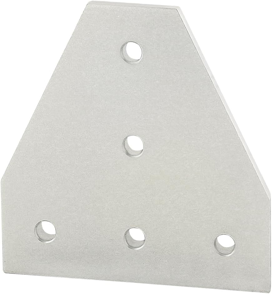 8020, 30-4340, 30 Series, Aluminum 5 Hole T Shape Joint Plate Connector Bracket for 80/20 25mm T Slot Extruded Aluminum Extrusion (Clear Anodize, 10)