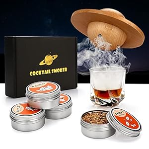 Cocktail Smoker Kit with 4 Wood Chips, Old Fashioned Whiskey Smoker Drinks Kit, Whisky Smoker for Cocktails, Wine…