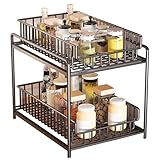 FGXHHS Porta spezie Estraibile, 2 Livelli Regolabili per organizzare e Risparmiare Spazio nei pensili della Cucina.