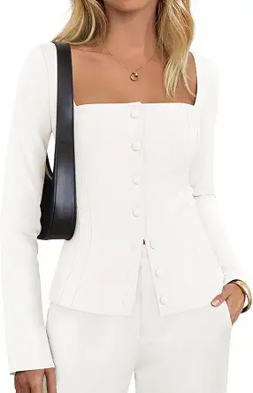 ZESICA Women's Business Casual Fitted Blazers Office Outfits