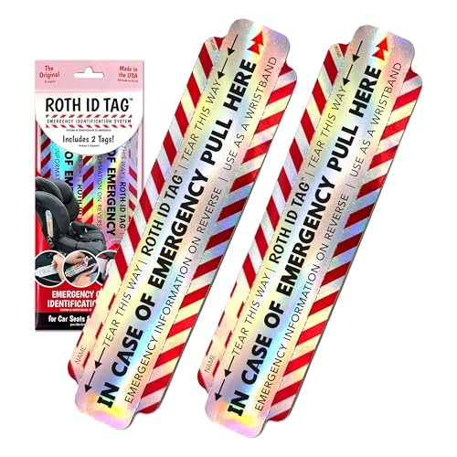 Image of Original ROTH ID TAG™ Kit | Emergency Contact Identification System for Car Seats, Red, White, Black