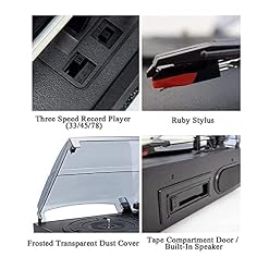 Tourne-Disque, Boîte à Musique Tourne-Disque Tourne-Disque Lecteur Bluetooth/FM Tourne-Disque Vintage Classique Noir… - Les Beatles, Paul McCartney, John Lennon, RIngo Starr, George Harrison Tourne-Disque, Boîte à Musique Tourne-Disque Tourne-Disque Lecteur Bluetooth/FM Tourne-Disque Vintage Classique Noir… – Image 5