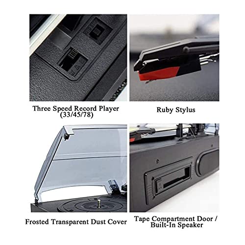 Tourne-Disque, Boîte à Musique Tourne-Disque Tourne-Disque Lecteur Bluetooth/FM Tourne-Disque Vintage Classique Noir… - Les Beatles, Paul McCartney, John Lennon, RIngo Starr, George Harrison Tourne-Disque, Boîte à Musique Tourne-Disque Tourne-Disque Lecteur Bluetooth/FM Tourne-Disque Vintage Classique Noir… – Image 6