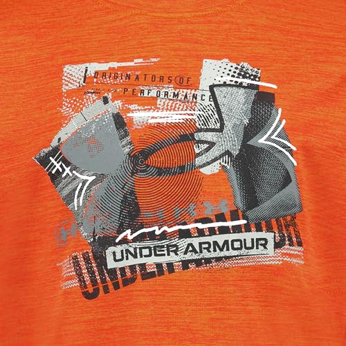 Image of Under Armour Boys' Long Sleeve Logo Graphic T-Shirt, Lightweight & Breathable, Relaxed Fit