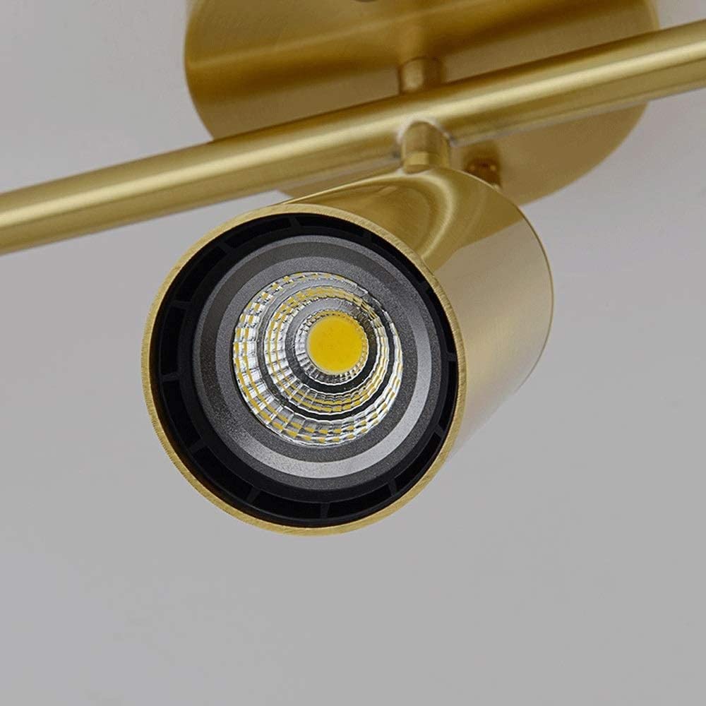 Faretti da soffitto a binario in oro, faretti da soffitto a LED girevoli a 3 vie, faretti da soffitto GU10 regolabili,Illuminazione
