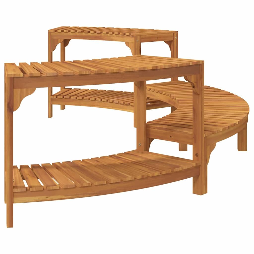 Vasca idromassaggio semicircolare, marrone, in legno di acacia massiccio, 272 x 120 x 55,5 cm, resistente alle intemperie, per esterni, spa, giardino, terrazza, facile da montare e