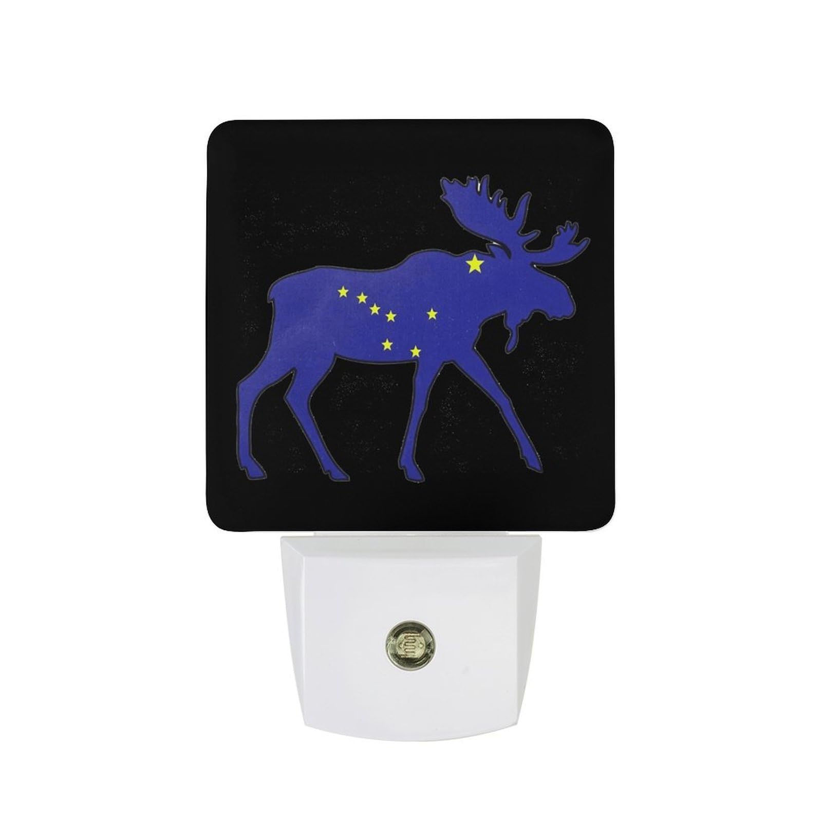Nqrxadcrt Style Alaska Flag Moose Night Light Plug In Wall Lights Bedside Lamp Bedrooms Home Hallways Decoration