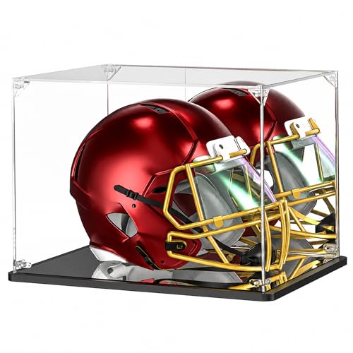 Full Size Football Helmet Display Case with Mirrored Back & Bottom