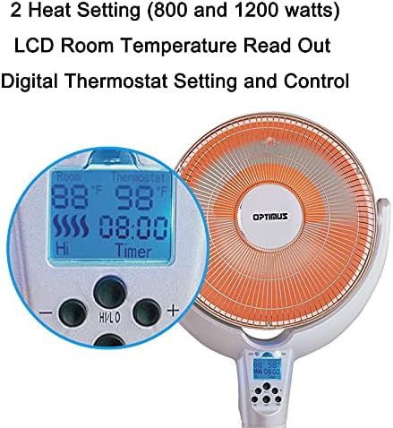 Close-up of Optimus H-4500 control panel and heating element