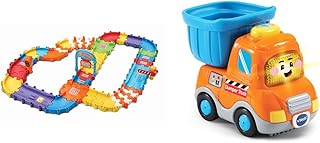 VTech Toot-Toot Drivers Track Set, First Kid's Car Set, Cars for Kids, for Kids Aged 1 to 5 Years Old & Toot-Toot Drivers Dumper Truck | Interactive Toddlers Toy | for Kids 12 Months +