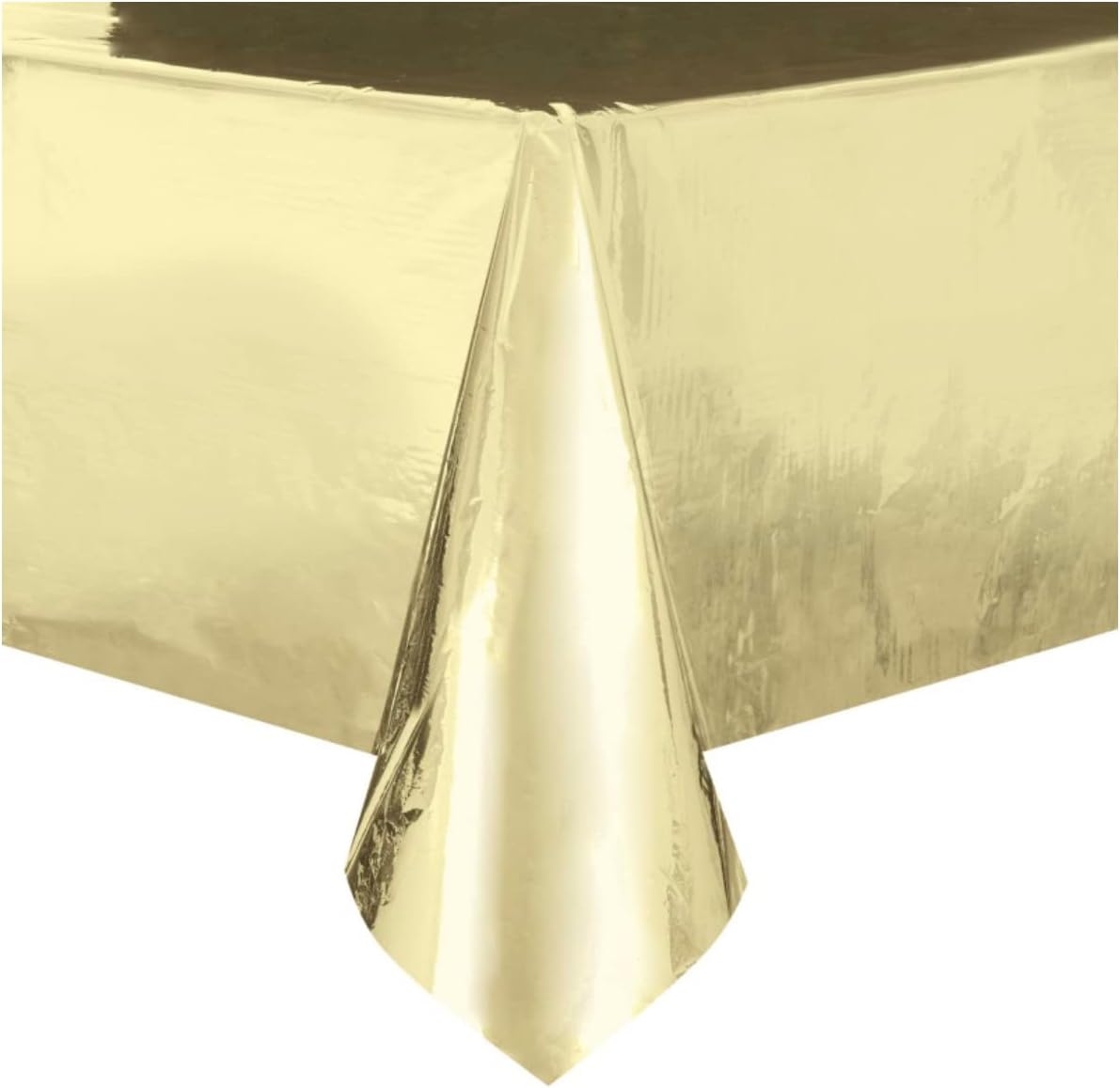 Gold Foil Rectangular Plastic Table Cover, 108" x 54"