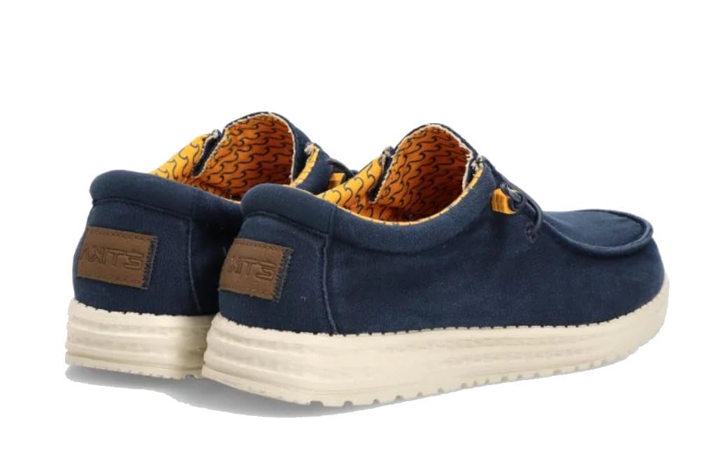 Zapatos náuticos de Lona ETIKA 82047 Azul con Cordones elásticos cómodo y Ligero - Hombre