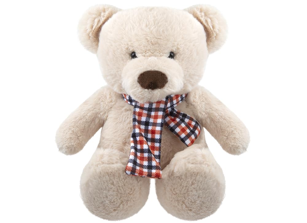 Teddy Bear 9" Soft Toys - milk color cuddly toy bear soft toy with scarf, Plush Toys Gift for Children