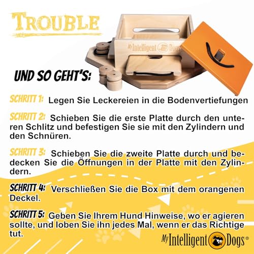 My Intelligent Dogs Interaktives Hundespielzeug Intelligenz, Hundepuzzle - Intelligenzspielzeug für Hunde Mentalen Auslastung - Interaktives Spielzeug Hund, Denkspiele für Hunde Trouble