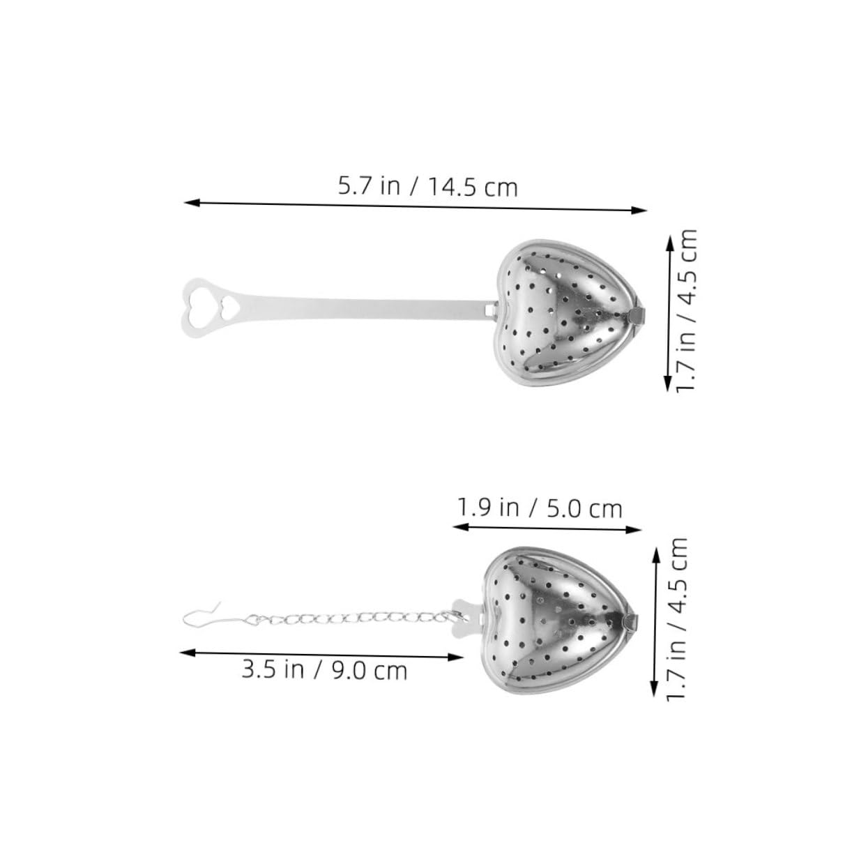 PRETYZOOM 40 Pièces Infuseur de thé pour à feuilles lâches filtre à thé en forme de coeur Passoire avec poignée Acier inoxydable