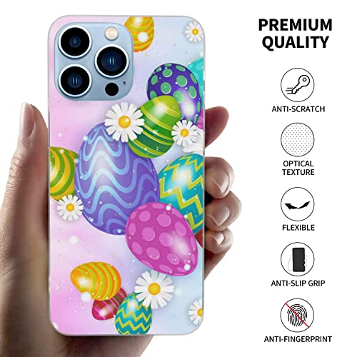 Case For Iphone 13 Pro Max Easter, Cute Funny Easter Bunny Eggs Slim Case For Girls Boys Women Shockproof Transparent Flexible Cover Bunny Pattern Soft Tpu Protective Case For Iphone 13 Pro Max #TOP2