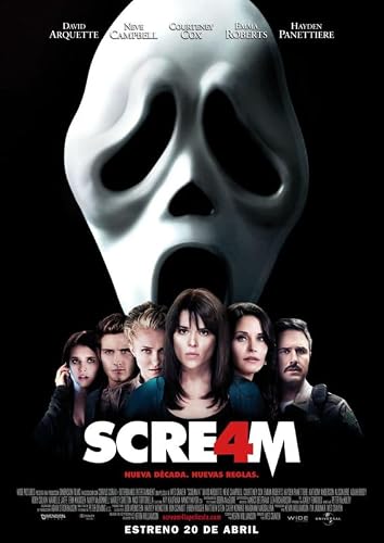 Red Benson Multicolour Scream 4 2011 5 Red241 A4 Poster On Canvas - Borderless Movie Art Cult Film Images Classic Iconic 70S 80S 90S Vintage Retro Home Wall Decor Pictures Printing Modern Artwork Aesthetic Reproduction