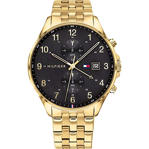 Tommy Hilfiger Montre Analogique Multifunction à Quartz pour Homme avec Bracelet en Acier Inoxydable doré - 1791708