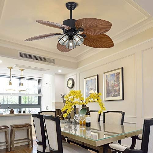 Miniatura 4 de Palm Island Bali Breeze - Ventilador de techo, cinco hojas de palmera, estilo tropical, 52 pulgadas, bronce, con interruptor de cuerda, 3 luces