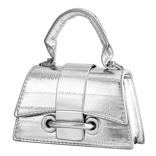 Image of Ayliss Micro Mini Crossbody Handbag Women's Purse Clutch Cute Mini Trendy Bag Top Handle PU Leather Shoulder Bag