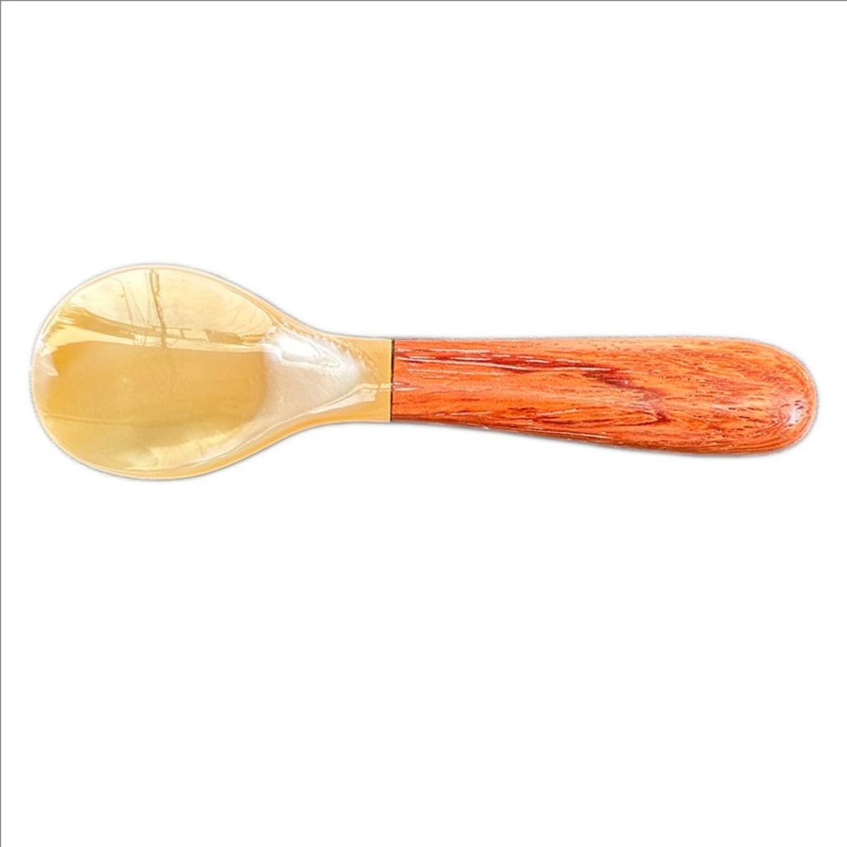 Natural Shell Spoon with Rosewood Handle, 4 Inch Serving Spoon for Caviar, Honey, Jam, and Condiments – Eco-Friendly and Elegant Dining Accessory