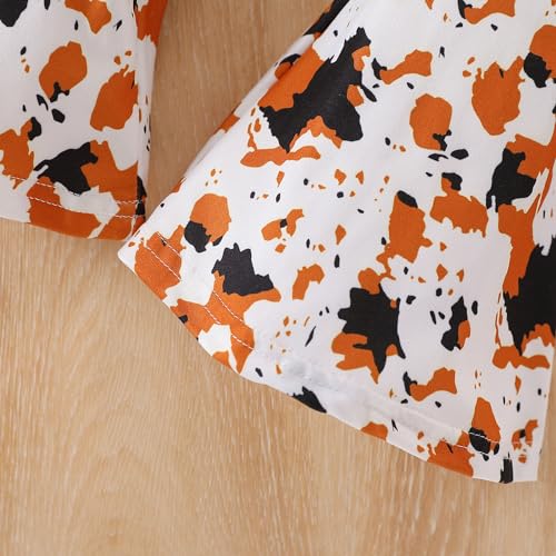 Image of Ayzozuy Kids Toddler Girl Clothes Letter Print Graphic Top + Leopard Print Flare Leg Pants 2PC Summer Clothing Set