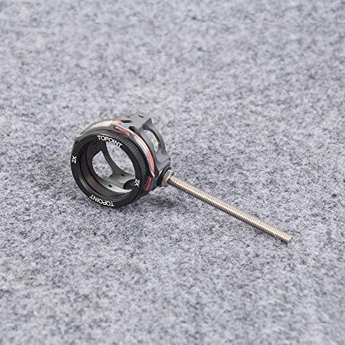 Sharrow Archery Bow Sight Compound Bow Scope Sight Single Pin 2X 4X 6X 8X Lens Optical Fiber Sight Hunting Accessory (Gray, 4X) #TOP2