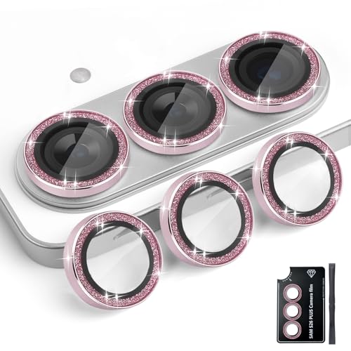 Protecteur objectif Galaxy S26 Plus en verre trempé rose pailleté