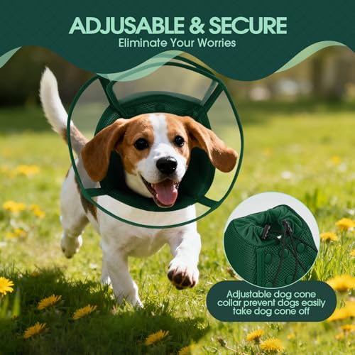 Image of Kuoser Dog Cone Collar After Surgery, Soft Cone for Dogs to Stop Licking, S | Breathable Dog Recovery Collar Comfortable Elizabethan Collars, Adjustable Protective Pet Cones for Small Medium Large Dogs
