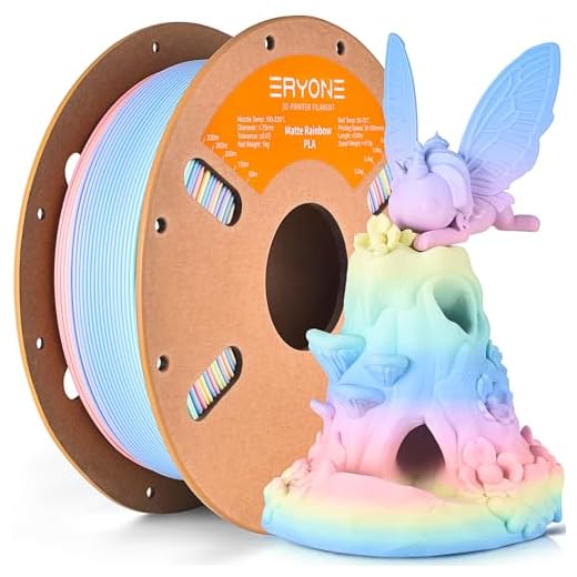 ⚡ ERYONE Matte Rainbow 3D Printer PLA Filament 1.75 +/- 0.03mm, Matte Muticolor Filament PLA 1KG(2.2LBS) Spool, Macaron Rainbow