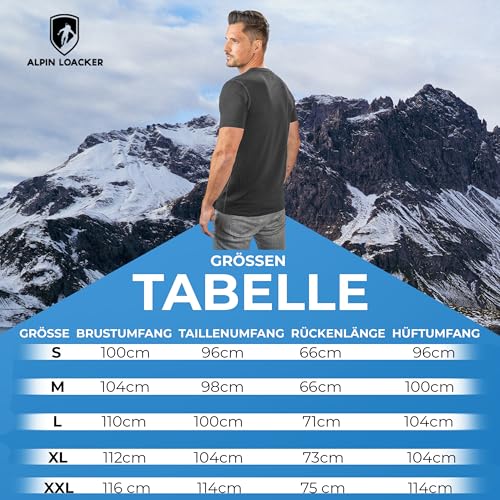 ALPIN LOACKER Merino Shirt Herren Kurzarm I Antischweißshirt I Merinowolle Tshirt I Thermooberteil atmungsaktiv, Grau L