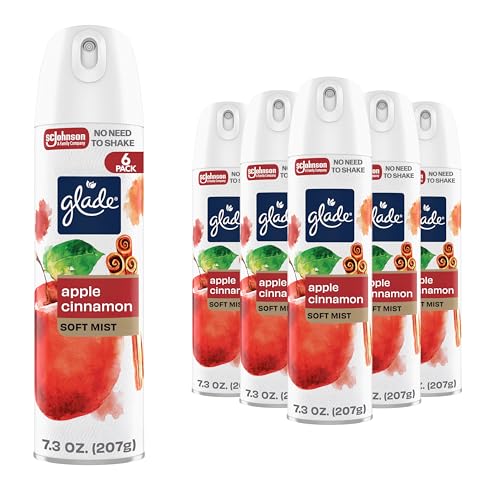 Glade Air Freshener Room Spray Apple Cinnamon Scent Odor Fighting to Deliver Long Lasting Freshness 7.3 Oz 6 Count