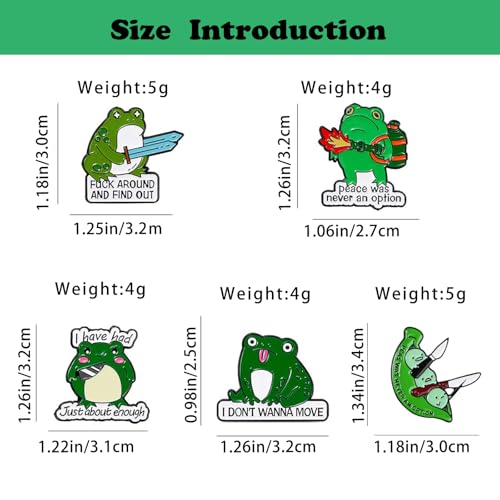 Image of 8Pcs Kawaii Frog Enamel Pin Set Cute Cartoon Frog Brooches, Lapel Pins for Backpacks, Jackets, Hats, Perfect Gifts for Women, Teens