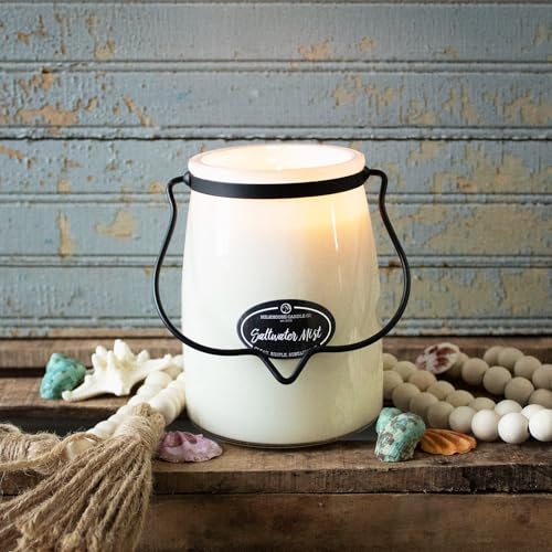 Image of Milkhouse Saltwater Mist Soy Candle, 22 oz Butter Jar, 120+ Hr Burn