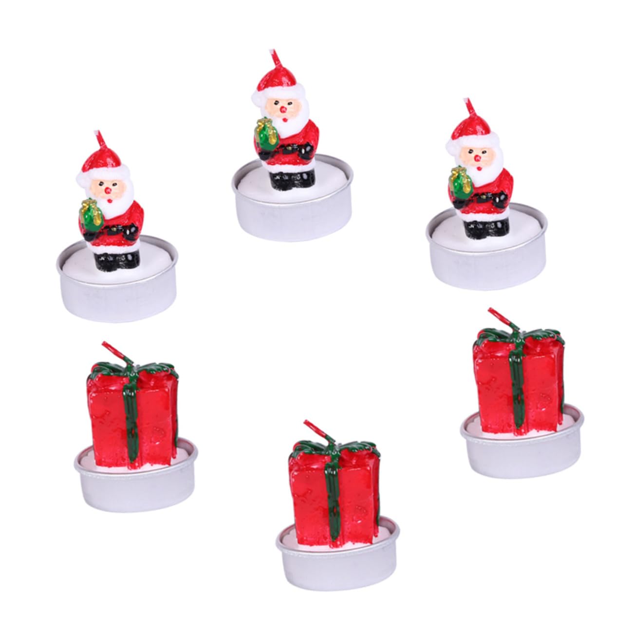 Housoutil 12 Pezzi Santa Claus Gift Box Candela Candele Arredamento Candela Tealight Natale