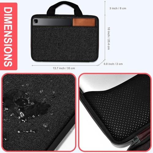 Image of Hseok Laptop Case 13.3-14 Inch Sleeve,TSA Shockproof Computer Handbag,Compatible with MacBook Neo /Pro 14 M5 /M4 /M3 /M2 /M1,All Models 13.3 inch MacBook Air /Pro,XPS 13 /14,Most 13-14 Notebooks,Black