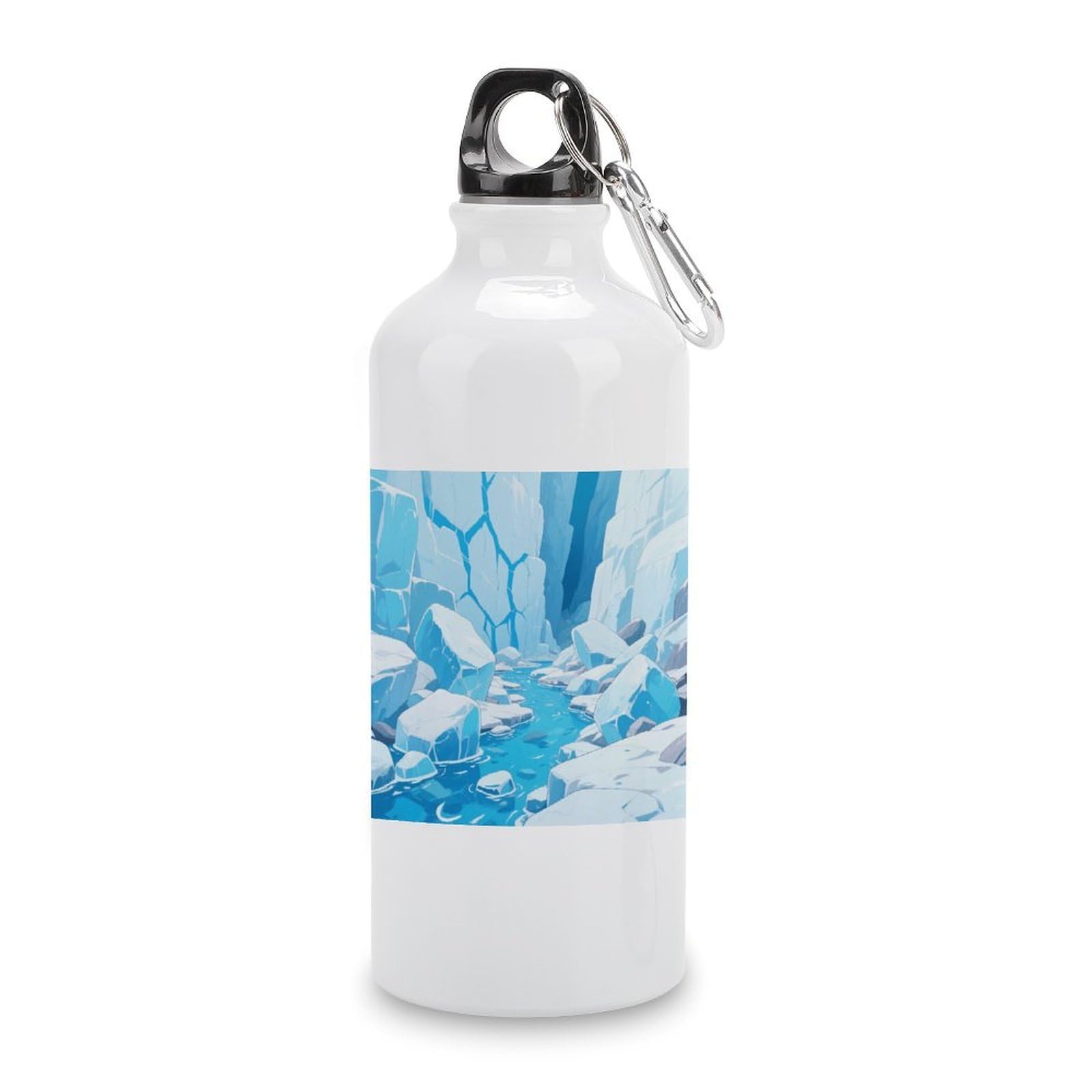 Fekiloot Style Glacier Canyon Aluminum Water Bottle Travel Tumbler Reusable Lightweight Outdoor Sports Water Bottles For Gym Sports Camping Hiking Fishing600ml