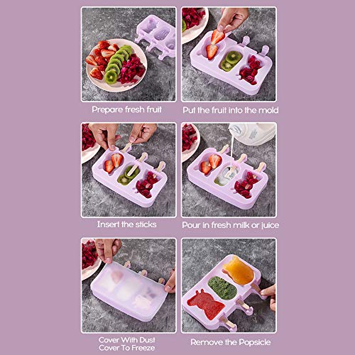 Ajcoflt Gel de sílica macio do produto comestível 2/3 de molde conjunto de sorvete com 50PCS Crabsti