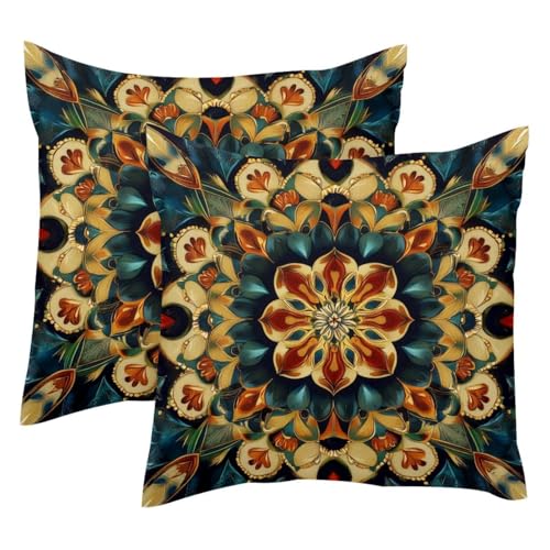 Housse de coussin velours mandala double face pour rénover vos assises