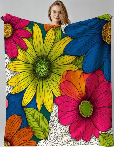 Plaid polaire 240x260 fleuri pour des soirées cocooning