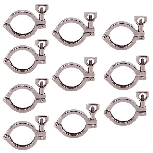 DERNORD Stainless Steel 304 Single Pin Heavy Duty Tri Clamp with Wing Nut for Ferrule TC 1.5'' (Pack of 10)