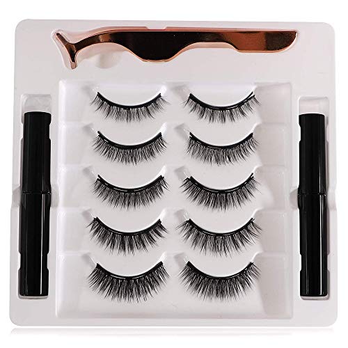 Magnetic Eyelashes with Eyeliner, Magnetic Eyeliner and Lashes Kit, With Reusable False Eyelashes - No Glue Needed
