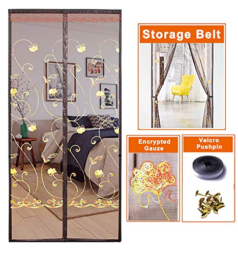 Preisvergleich Produktbild Nobuddy Magnet Fliegengitter Balkontür, Fliegenvorhang Magnetvorhang Tür Insektenschutz Türvorhang Max, einfach zu montieren Ohne Bohren, für Balkontür / Terrassentür / Braun / 90 * 210CM