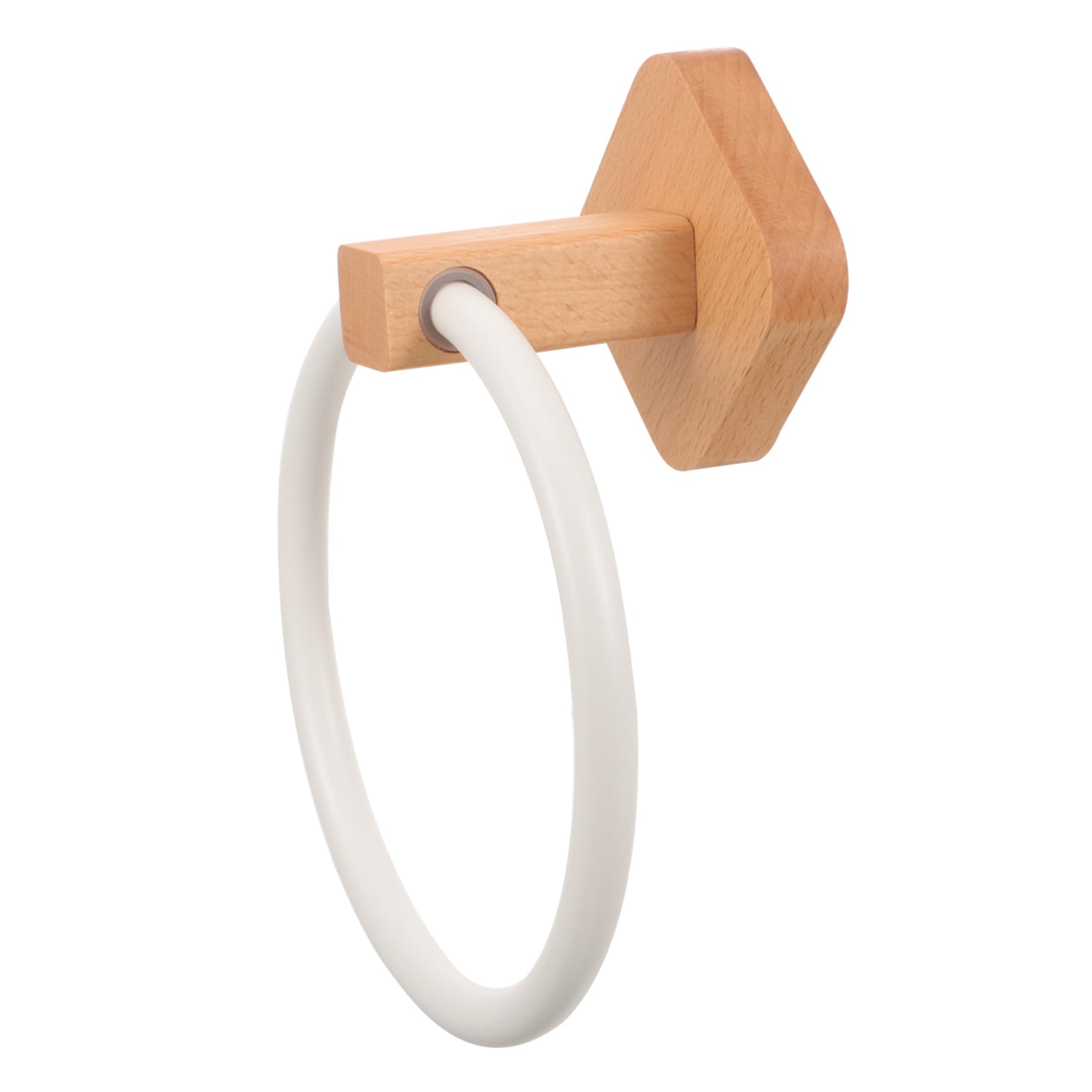 Anneau porte-serviettes rangement pratique beige en bois HEMOTON style classique