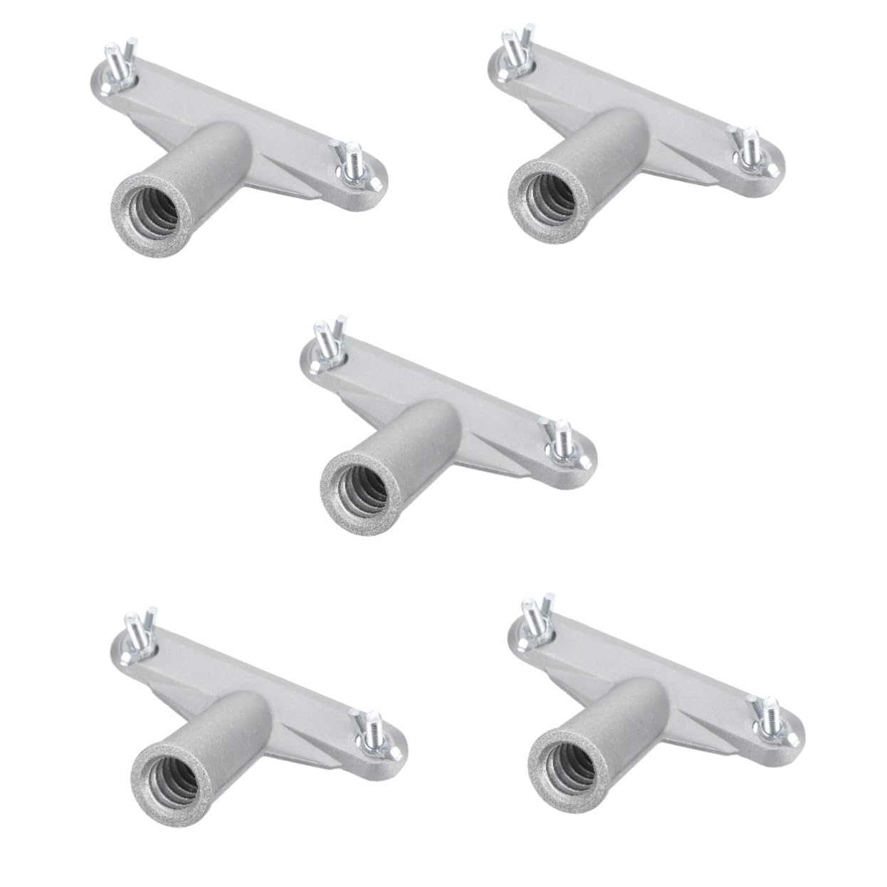 OSALADI 5pcs Handle Adapter for Broom Poles Broom Head Bracket Connecting Pole Handle Adapter Replacement Broom Head Adapter Silver Aluminum Alloy
